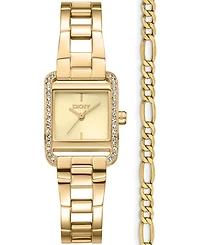 Dkny Women's Mini Quartz Gold-Tone Stainless Steel Bracelet Watch 23mm and Gift Set