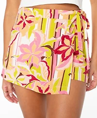 Roxy Juniors' Zola Floral Print Tie Waist Skort