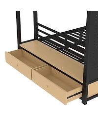 Streamdale Furniture Queen Metal Bunk Bed with Storage for Teens