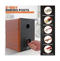 Pyle Home Theater Wooden Bookshelf Speakers