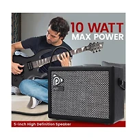 Pyle Portable Electronic Guitar Amplifier - High-Definition Speaker with Tone Controls (PGTAMPL232BK)