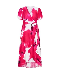 City Chic Women's Bea Floral Wrap Midi Dress