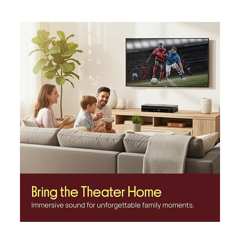 Pyle 5.2 Channel Av Home Theater Receiver Hi-Fi Stereo Amplifier with Bluetooth, Usb, Fm Radio (PT875BT)
