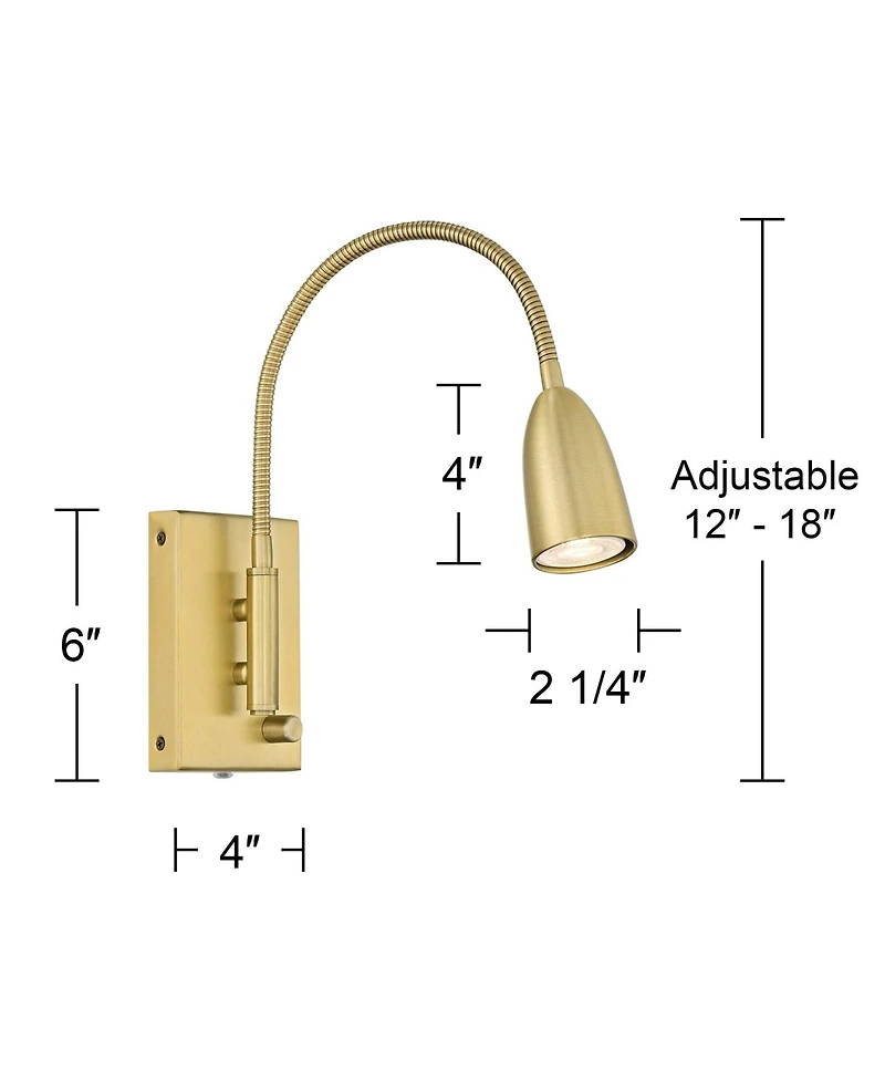 360 Lighting Lido Modern Wall Lamps Set of 2 Warm Plug-in Fixture Led Adjustable Gooseneck Arm for Bedroom Reading Living Room Hallway House Home