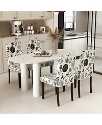 Costway Wooden Dining Chair with Rubber Wood Legs Padded Seat S Springs, Kitchen