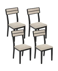 Gymax Modern Dining Chairs Set of 4 w/Tilt Backrest Rubber Wood Legs Soft Padded Seat