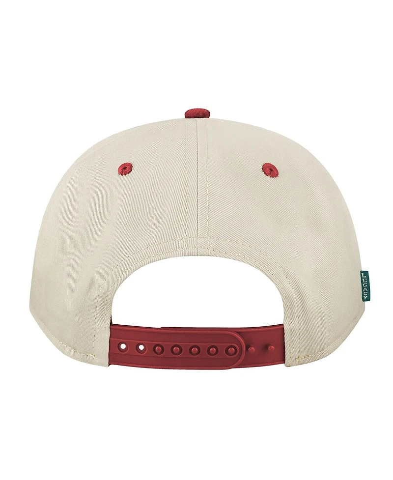 Legacy Men's Stone/Crimson Indiana Hoosiers College Football Playoff 2025 National Champions Stack Logo Adjustable Hat