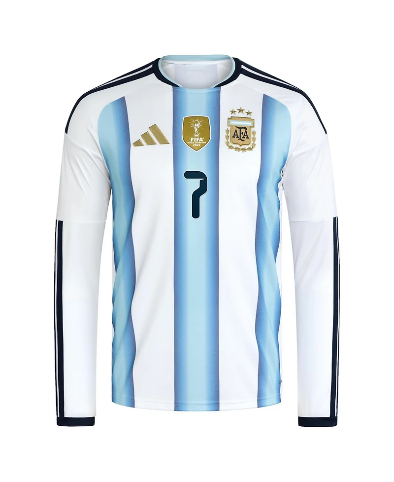 Adidas Men's Rodrigo De Paul White Argentina National Team 2026 Home Replica Long Sleeve Jersey