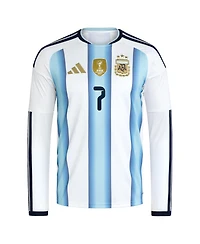 Adidas Men's Rodrigo De Paul White Argentina National Team 2026 Home Replica Long Sleeve Jersey