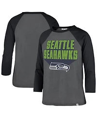 '47 Brand Women's Charcoal Seattle Seahawks Jetset Ava Raglan Long Sleeve T-Shirt