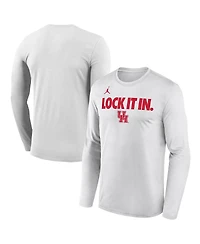 Jordan Men's White Houston Cougars 2026 On-Court Bench Long Sleeve T-Shirt