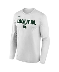 Nike Men's White Michigan State Spartans 2026 On-Court Bench Long Sleeve T-Shirt