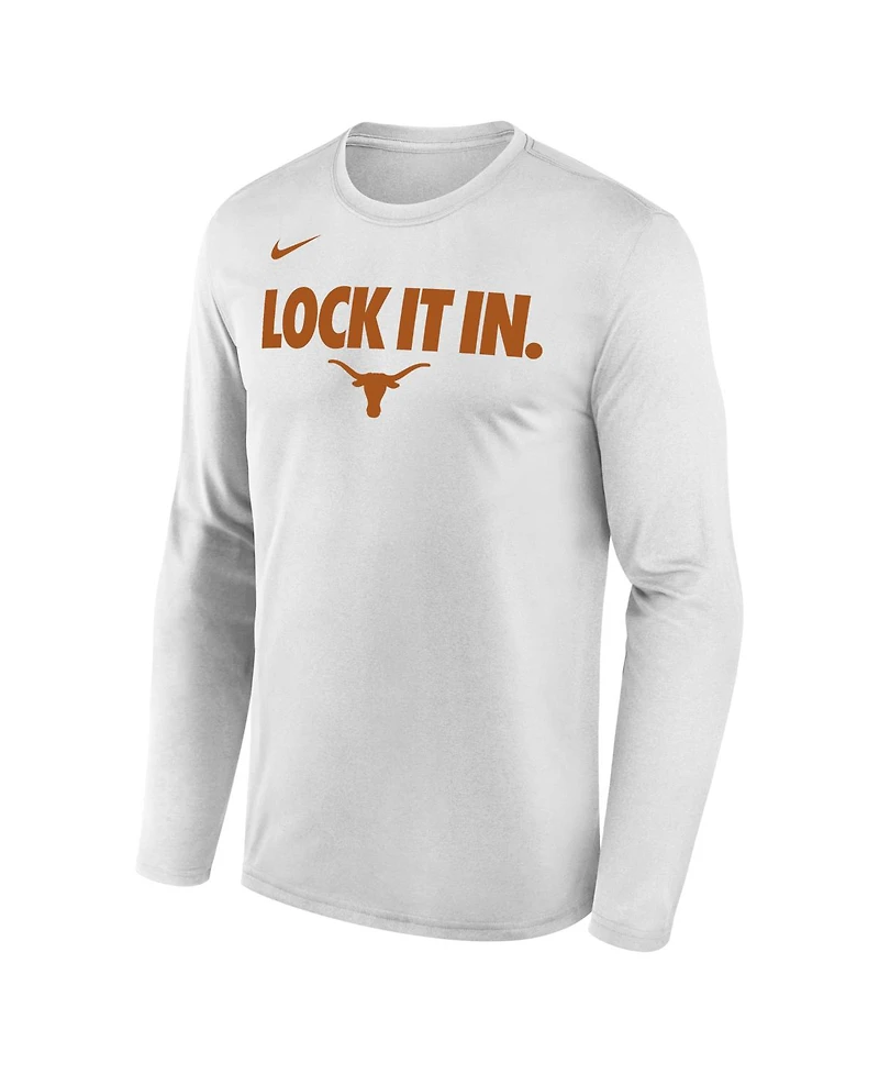 Nike Men's White Texas Longhorns 2026 On-Court Bench Long Sleeve T-Shirt