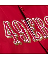 Mitchell & Ness Men's Scarlet San Francisco 49ers Coaches Full-Snap Hooded Windbreaker Jacket