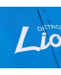 Mitchell & Ness Men's Blue Detroit Lions Head Coach Mesh Full-Button Fashion Jersey