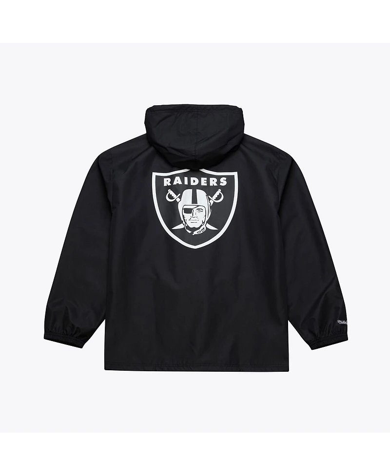 Mitchell & Ness Men's Black Las Vegas Raiders Coaches Full-Snap Hooded Windbreaker Jacket