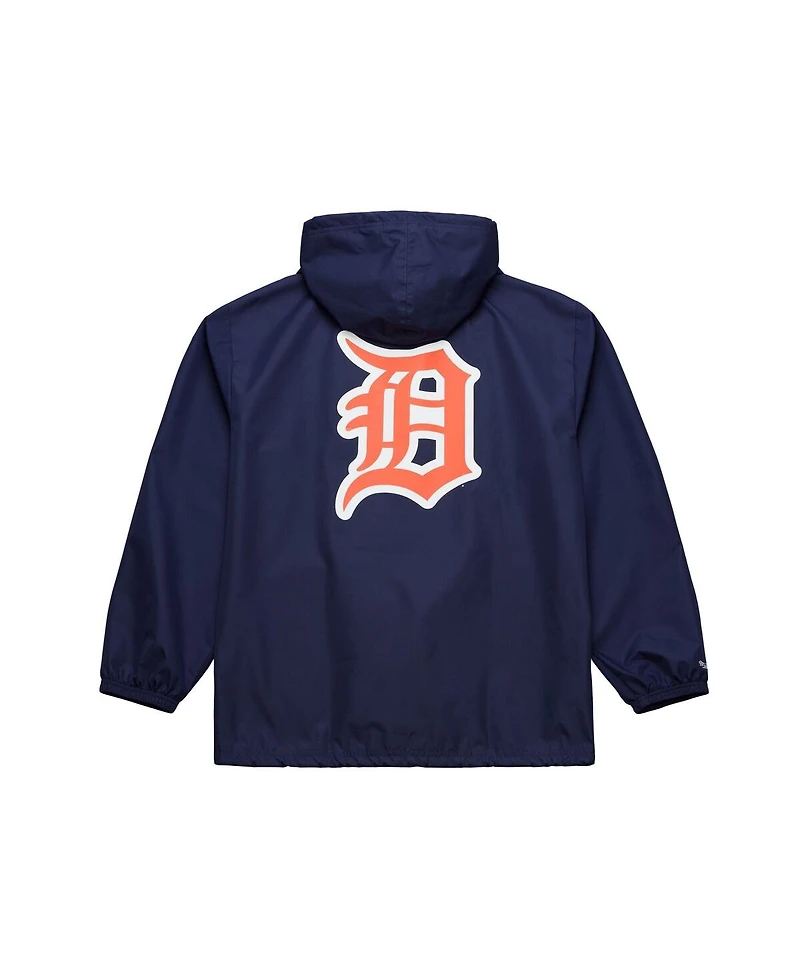 Mitchell & Ness Men's Navy Detroit Tigers Full-Snap Hooded Coaches Jacket