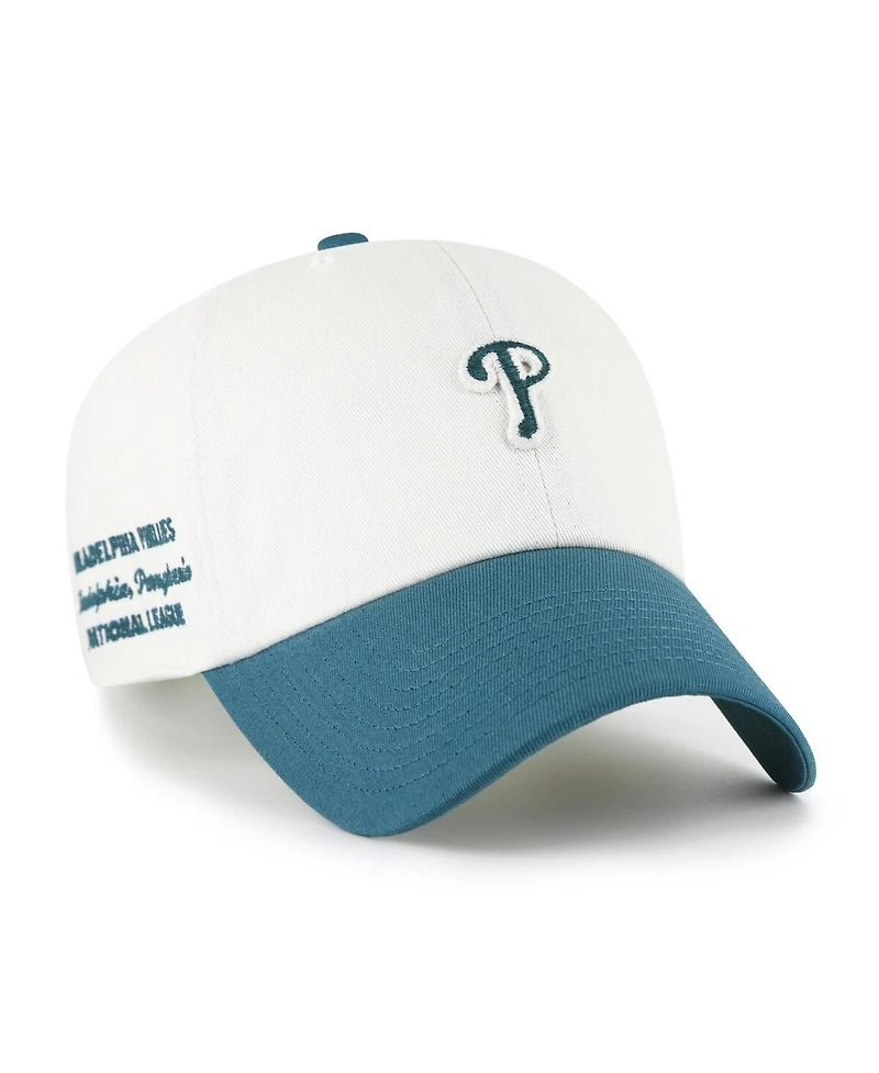'47 Brand Men's White/Teal Philadelphia Phillies Contemporary Tonal Clean Up Adjustable Hat