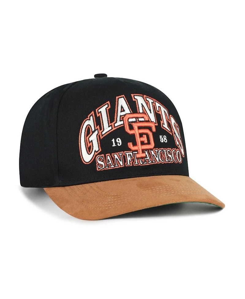 '47 Brand Men's Black/Brown San Francisco Giants Cooperstown Break Wood Suede Hitch Adjustable Hat