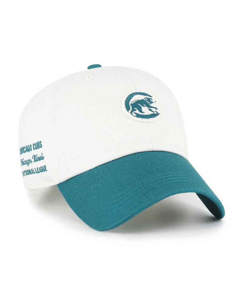 '47 Brand Men's White/Teal Chicago Cubs Contemporary Tonal Clean Up Adjustable Hat