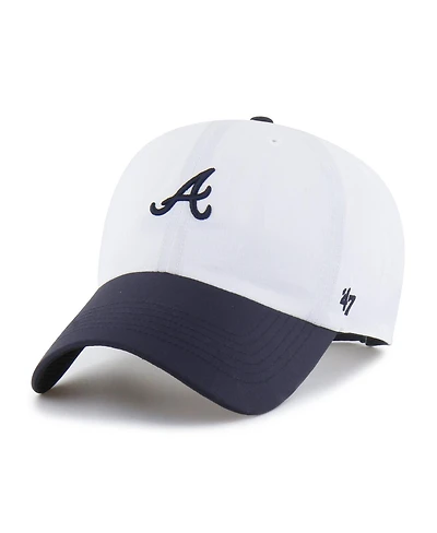 '47 Brand Men's White/Navy Atlanta Braves Vista Mini Clean Up Brrr Adjustable Hat