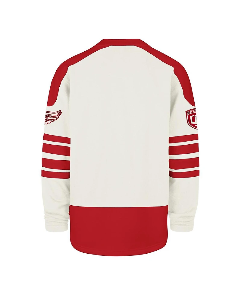 '47 Brand Men's Cream Detroit Red Wings Pond Hockey Trio Eternal Lacer Sweatshirt