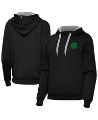 Antigua Women's Black Boston Bruins St. Patrick's Day Victory Pullover Hoodie