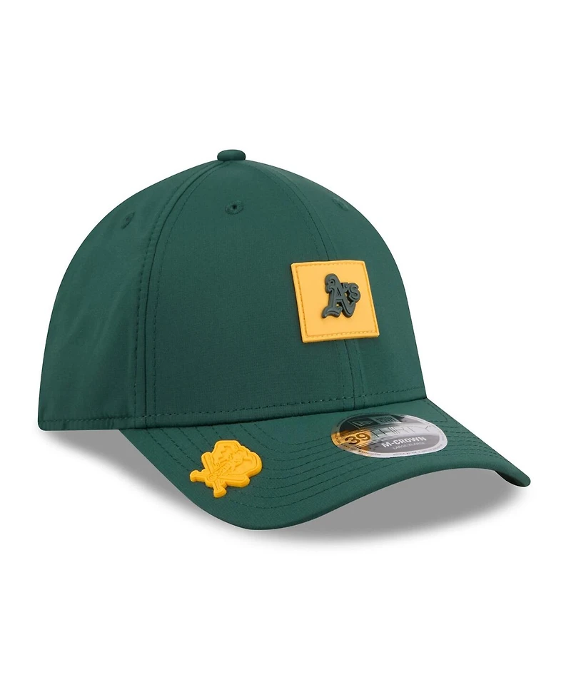 New Era Men's Green Athletics 2026 Clubhouse M-Crown 39THIRTY Flex Hat