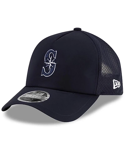 New Era Men's Navy Seattle Mariners 2026 Batting Practice Apex 9FORTY Adjustable Trucker Hat