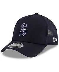 New Era Men's Navy Seattle Mariners 2026 Batting Practice Apex 9FORTY Adjustable Trucker Hat