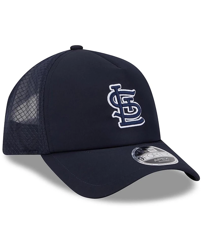 New Era Men's Navy St. Louis Cardinals 2026 Batting Practice Apex 9FORTY Adjustable Trucker Hat