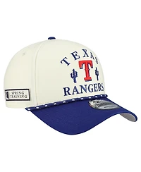New Era Men's Cream Texas Rangers 2026 Spring Training Fan Pack Rope A-Frame 9FORTY Adjustable Hat