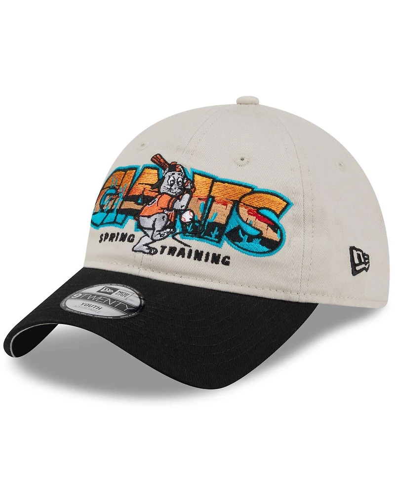 New Era Big Boys and Girls Stone/Black San Francisco Giants 2026 Spring Training Fan Pack Batter 9TWENTY Adjustable Hat