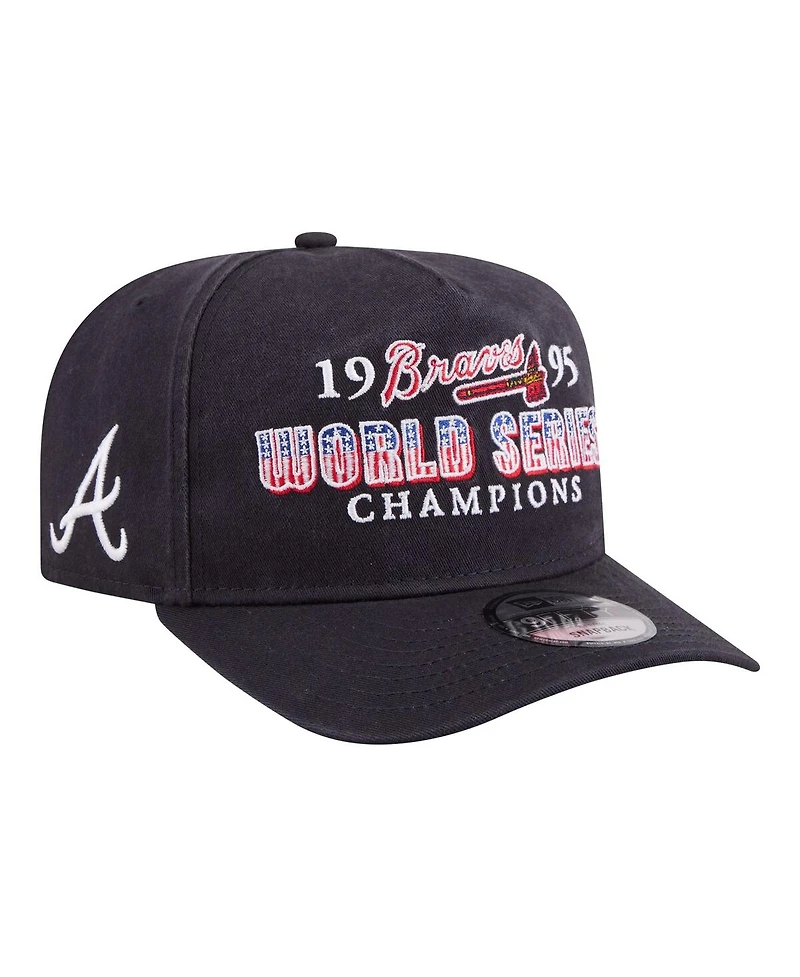 New Era Men's Navy Atlanta Braves 1995 World Series Champions Historic 9FIFTY A-Frame Snapback Hat