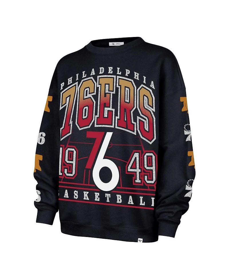 '47 Brand Women's Navy Philadelphia 76ers 2025/26 City Edition Go Big Oversized Sweatshirt