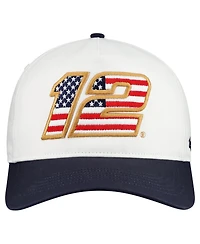 '47 Brand Men's White Ryan Blaney Flag Fill Two-Tone Team Adjustable Hitch Hat