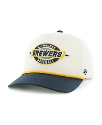 '47 Brand Big Boys and Girls Natural/Navy Milwaukee Brewers Frame Out Hitch Adjustable Hat