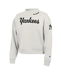 Champion Women's Stone New York Yankees Triumph Tri-Blend Sweatshirt