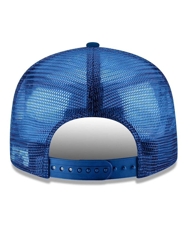 New Era Men's Blue New York Knicks Core Logo Meshback 9FIFTY Snapback Hat