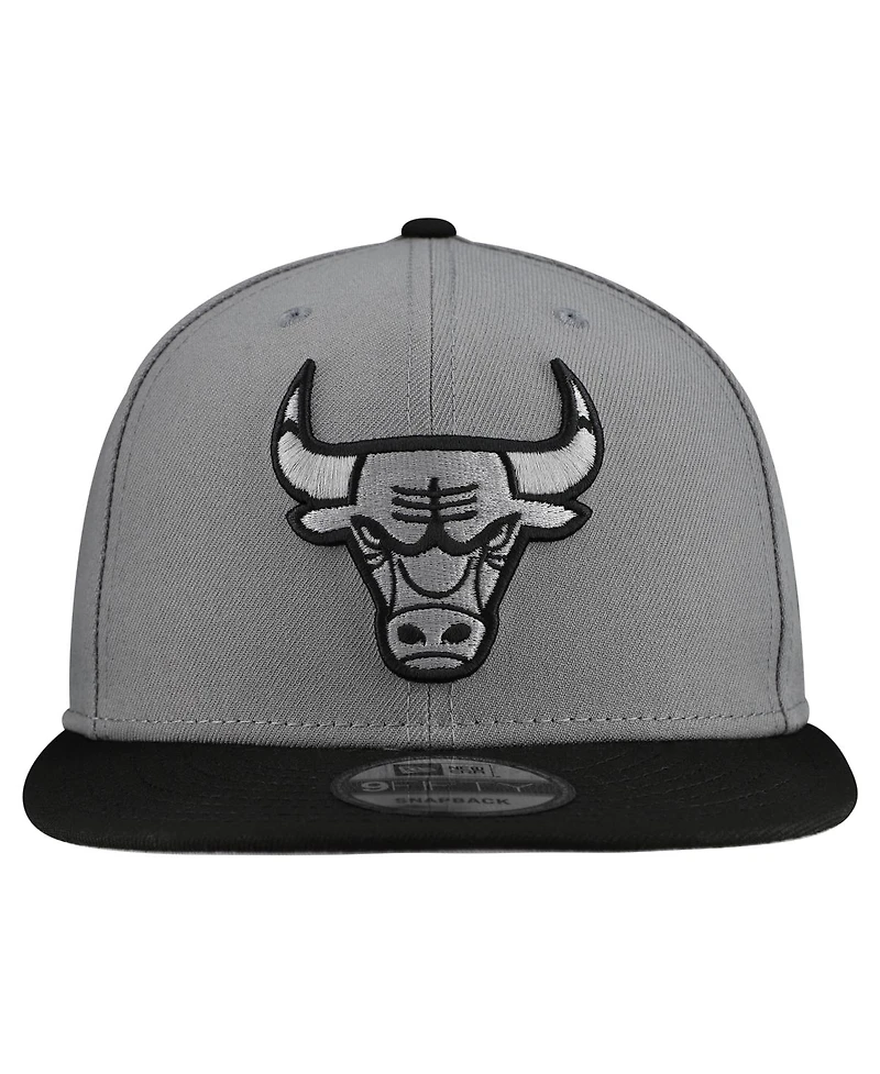 New Era Men's Gray Chicago Bulls Core Logo Storm Gray Two-Tone 9FIFTY Snapback Hat