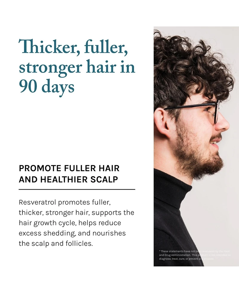 Reserveage Keratin Hair Booster for Men, Helps Block Dht to Reduce Baldness by Supporting Hair Growth with Saw Palmetto, Biotin, and Beta Sitosterol,