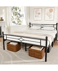 Sailvan Metal Platform Bed Frame with Headboard and Underbed Storage