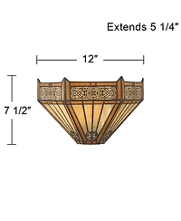 Robert Louis Tiffany Stratford 7 1/2"H Art Glass Wall Sconce Set of 2