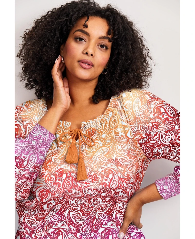 Avenue Plus Ombre Print Women's Top