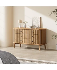 gaomon Boho 6-Drawer Wooden Dresser with Handles, Storage Chest for Bedroom