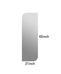 Busdays 65" x 21" Led Full Length Wall Mirror with Irregular Shape and Dimmable Lighting, Wall Mounted for Entryway or Bedroom
