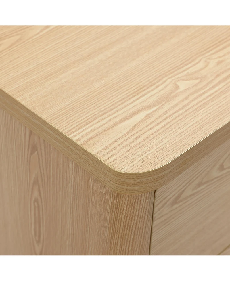 LuxenHome Wood Finish 2-Drawer End Table and Nightstand, Manufactured Wood Side Table