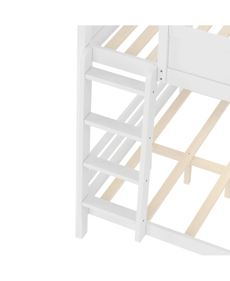Streamdale Furniture Queen Bunk Bed w/ Storage Shelf and Bookshelf