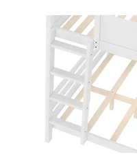 Streamdale Furniture Queen Bunk Bed w/ Storage Shelf and Bookshelf