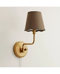 Possini Euro Design Ophelia 9 1/2"H Warm Brass Plug-In Wall Sconce